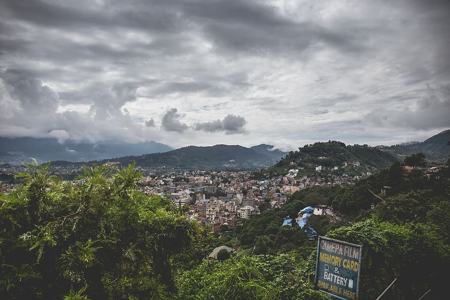 nepal, kathmandu, forest, mountain range, nature, trees, landscape HD wallpaper