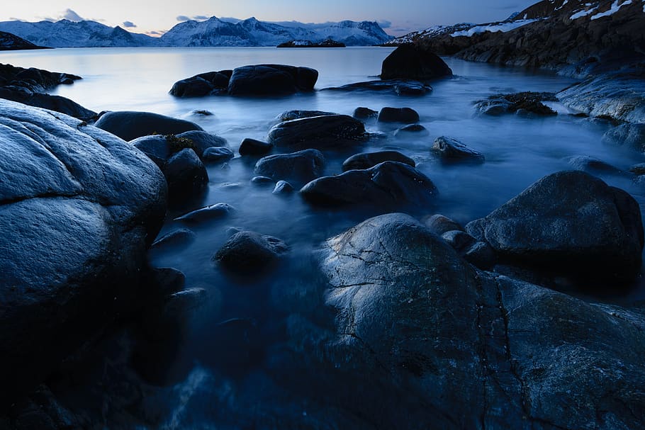norway, lofoten, rock, water, solid, rock - object, scenics - nature HD wallpaper