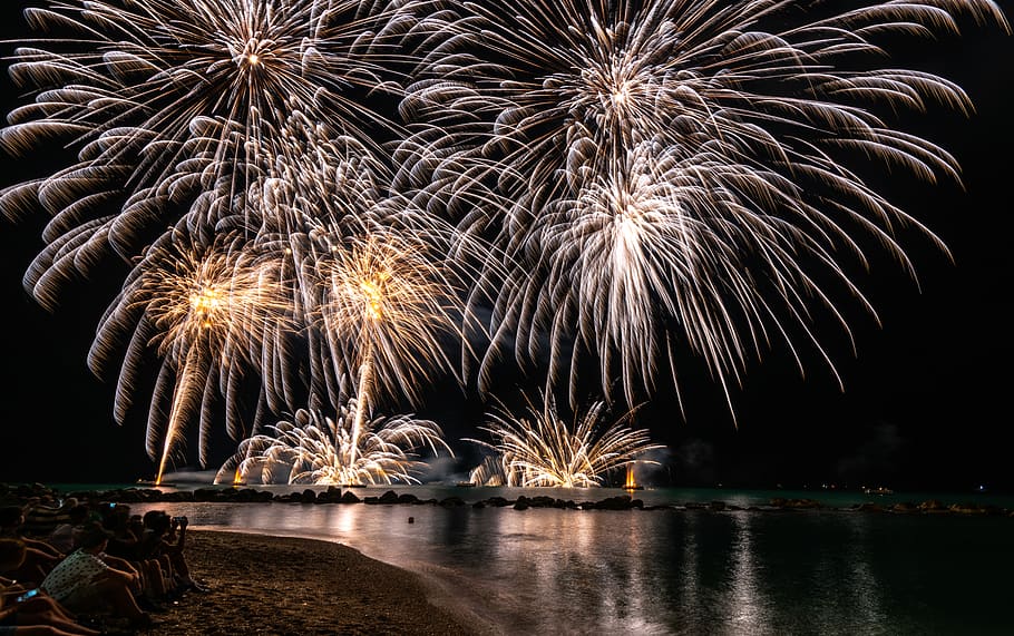 Timelapse Photography of Fireworks at Night, celebration, colors HD wallpaper