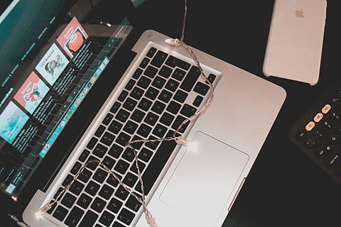 computer, software, spotify, macbook, logitech, iphone, minimal HD wallpaper