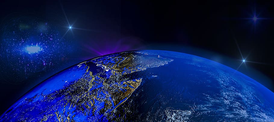 planet earth, 3d, render planet, world, space, night, nature HD wallpaper