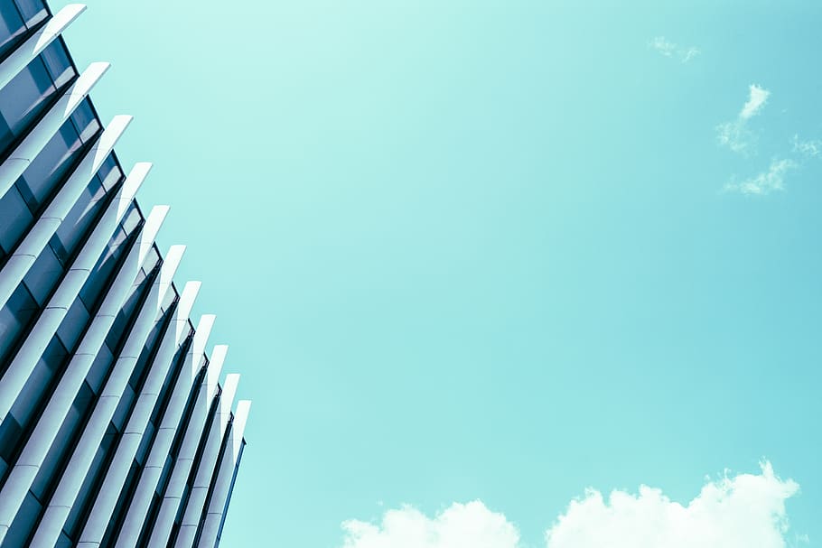 High Rise Building Under White Clouds and Blue Sky, architecture HD wallpaper