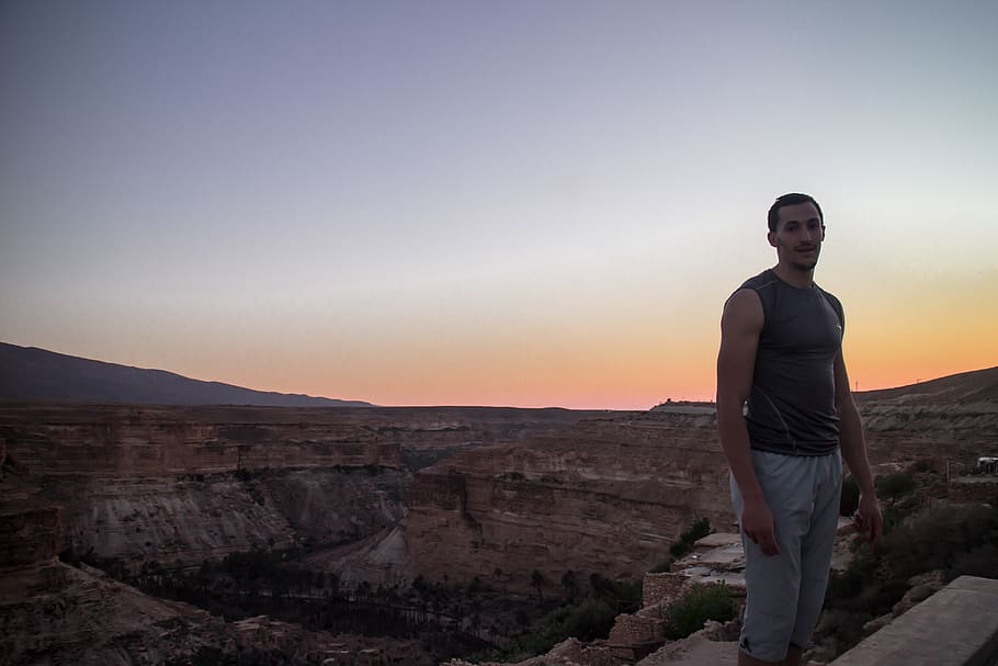 algeria, sunset, sky, one person, leisure activity, young adult HD wallpaper