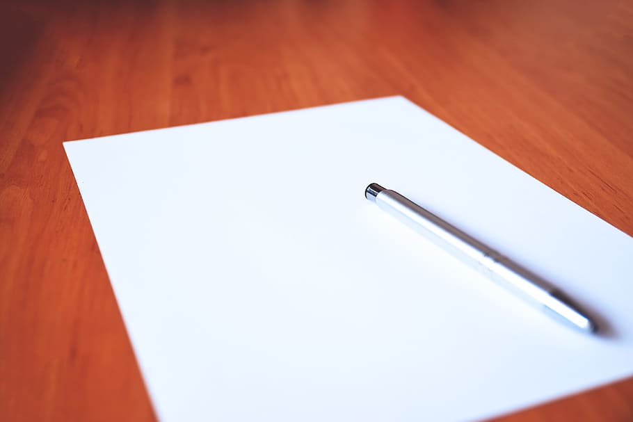 Blank Sheet of Paper, various, pen, pens, copy space, office HD wallpaper