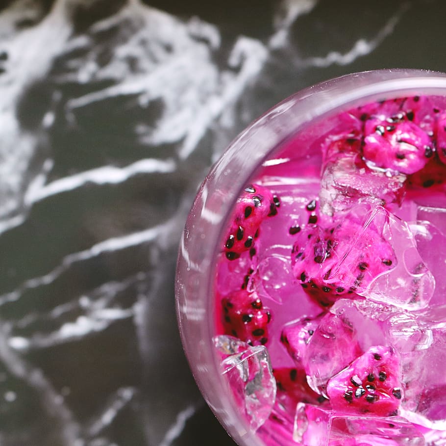Dragon Fruit Drink, beverage, cold, glass, pink, pink color, no people HD wallpaper