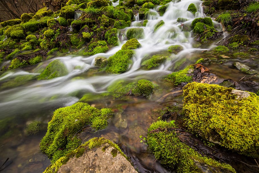 Time Lapse Photography of Body of Water, cascade, landscape, long exposure HD wallpaper