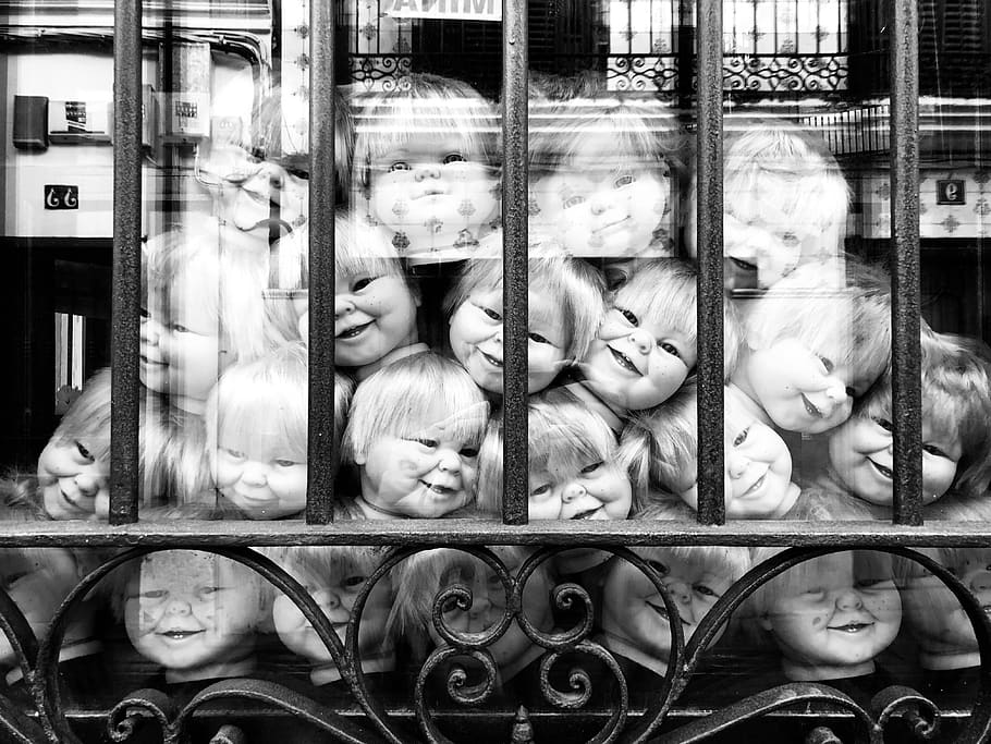 dolls, heads, human representation, retail, store, no people HD wallpaper