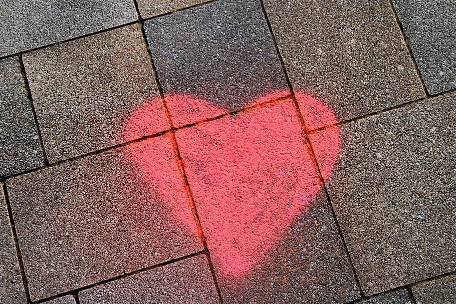 path, walkway, sidewalk, pavement, ground, heart, texture, plant HD wallpaper