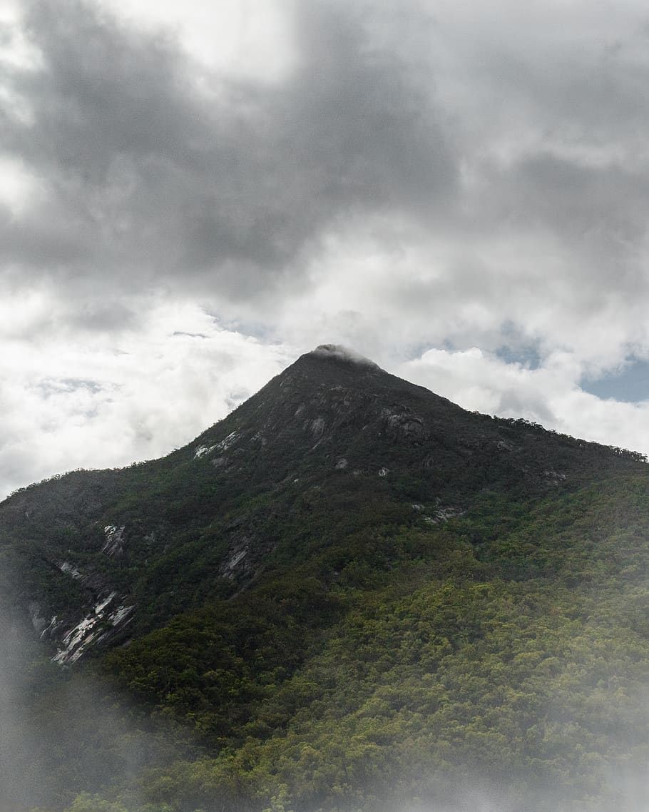 mountain during daytime, nature, outdoors, weather, slope, mountain range HD wallpaper
