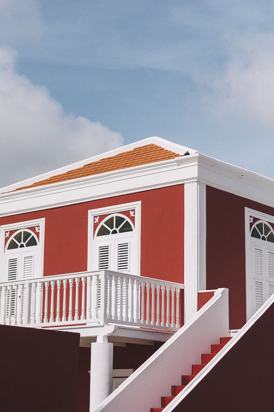 red and brown house under cloudy sky, architecture, architectural HD wallpaper