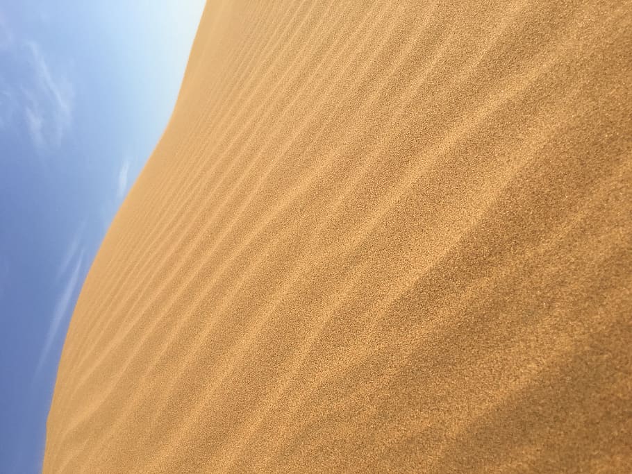 desert, sand, no people, pattern, land, backgrounds, yellow HD wallpaper