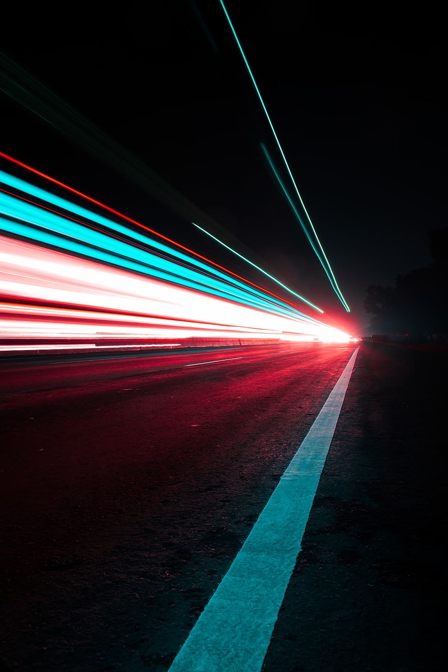 timelapse photography, illuminated, night, long exposure, light trail HD wallpaper