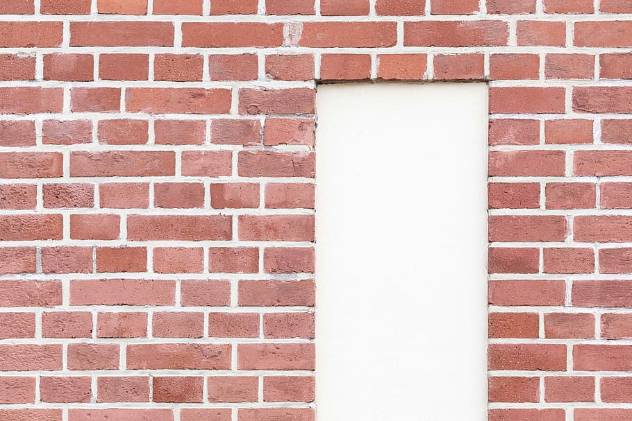 brown brick wall, wrocław, poland, morwowa, paint, door, pattern HD wallpaper