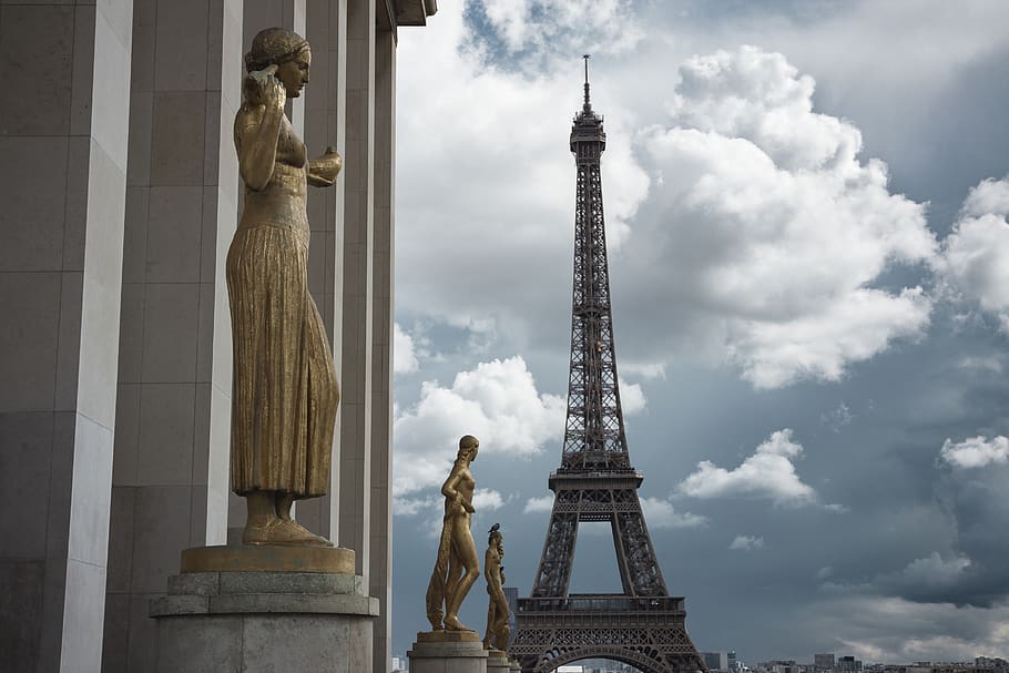 Eiffel Tower, Paris, architecture, sculpture, city, art and craft HD wallpaper