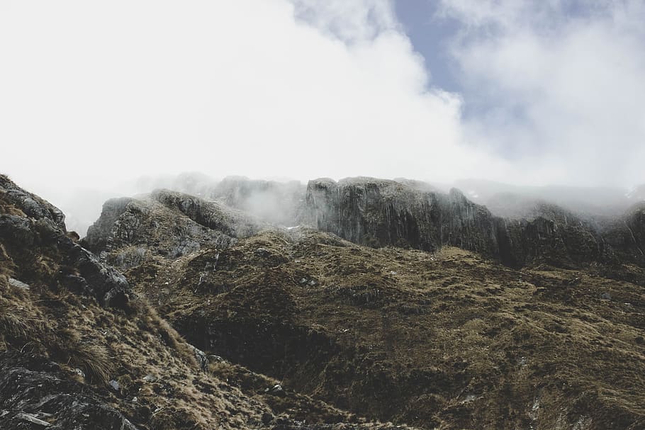mountain, highland, cloud, sky, summit, ridge, landscape, nature HD wallpaper