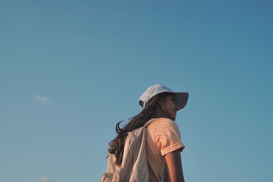 apparel, clothing, hat, human, person, sun hat, sky, colours HD wallpaper