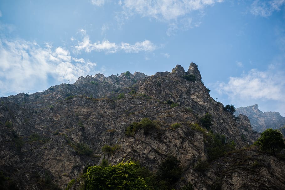 rock, cloud, nature, blue, summer, sky, mountain, rock - object HD wallpaper
