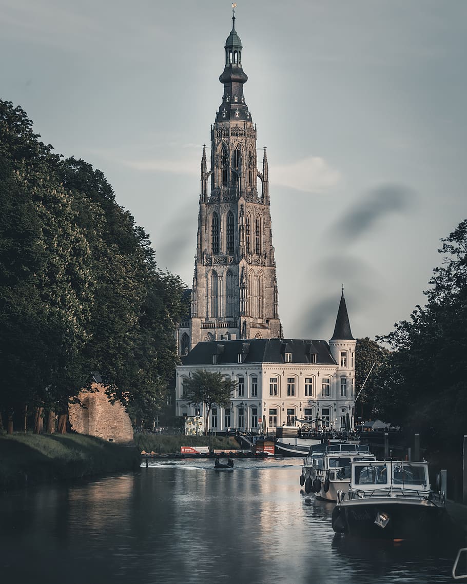 architecture, spire, tower, building, steeple, boat, transportation HD wallpaper