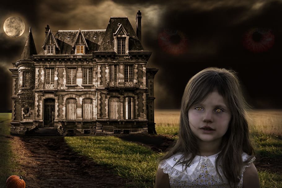 halloween, mansion, chilling, mystery, fear, architecture, portrait