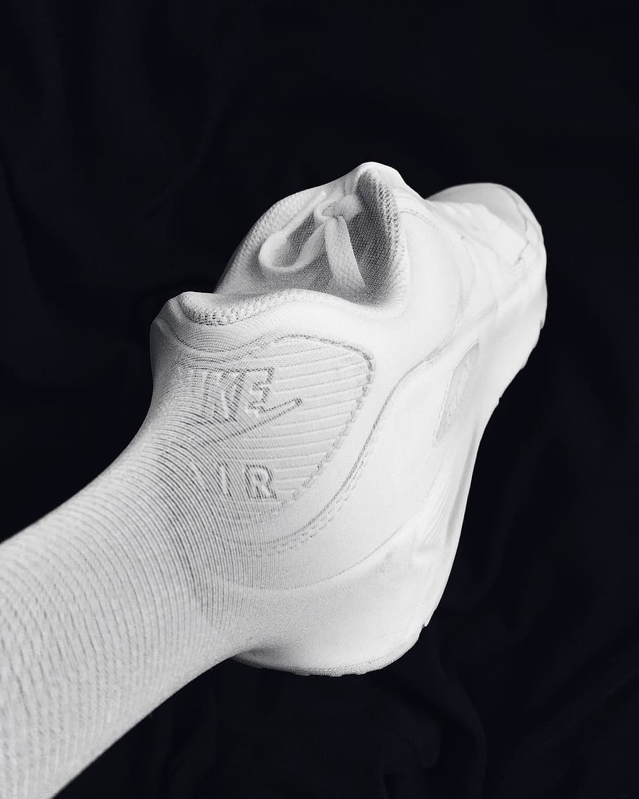 nike, sneaker, swoosh, pantyhose, sheer, airmax, white, black, HD wallpaper