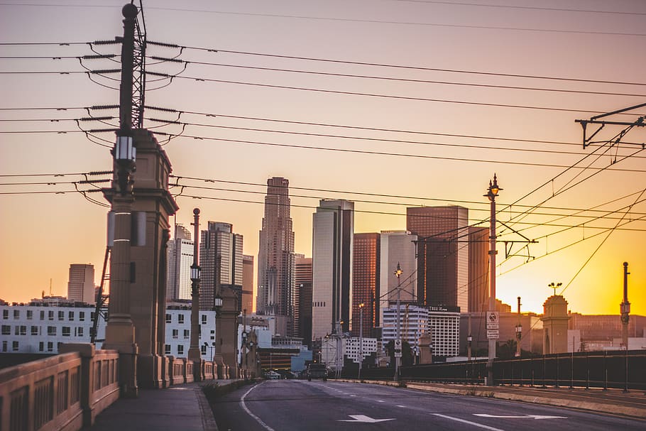 united states, east los angeles, california, la, sunset, downtown, HD wallpaper