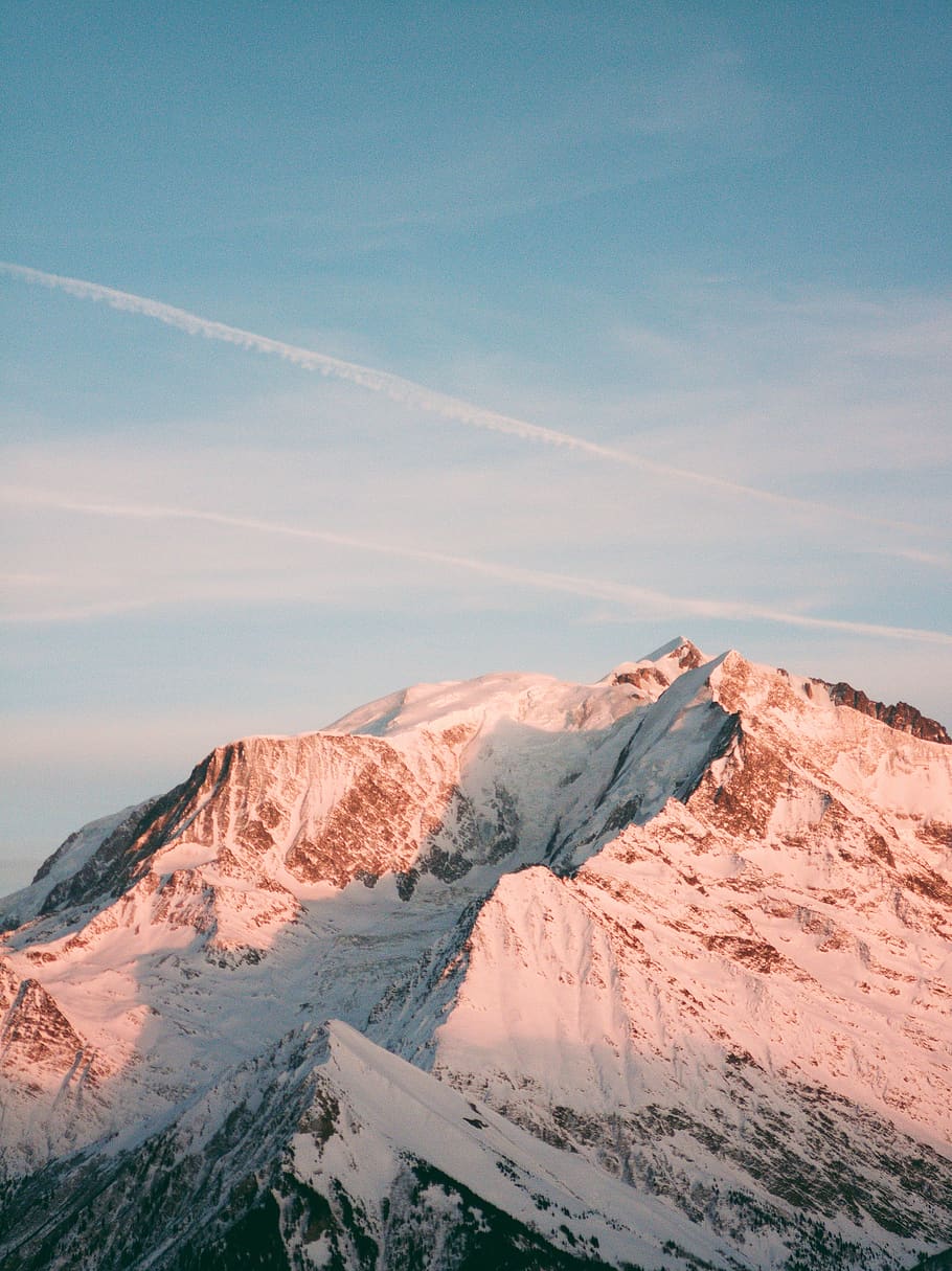 Photo of Snow Capped Mountain Under Blue Sky, cold, dawn, daylight HD wallpaper