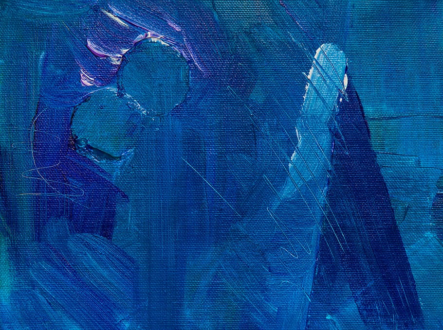 blue abstract painting, human, person, people, clothing, pants HD wallpaper