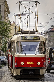 tram, transport, traffic, train, rails, prague, praha, mode of transportation HD wallpaper