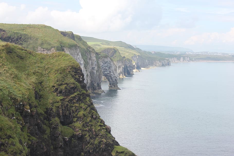 cliffs, ireland, ocean, sky, environment, beauty in nature HD wallpaper