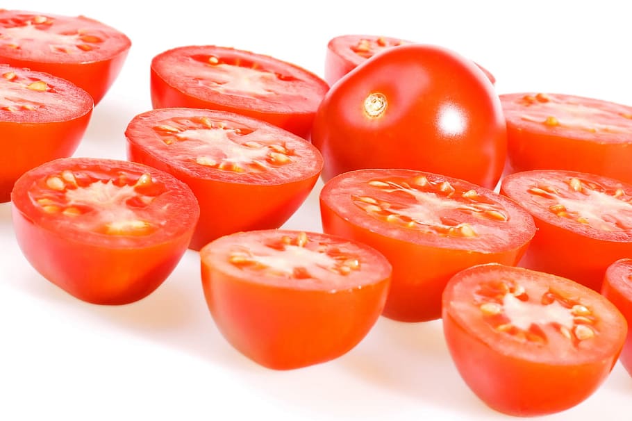 tomato, vine, group, vegetarian, ripe, isolatedonwhite, agriculture HD wallpaper