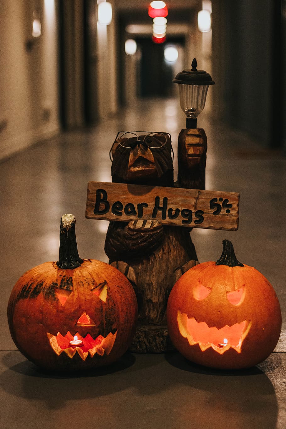 Jack-o'-Lantern decors, flora, squash, pumpkin, produce, plant HD wallpaper