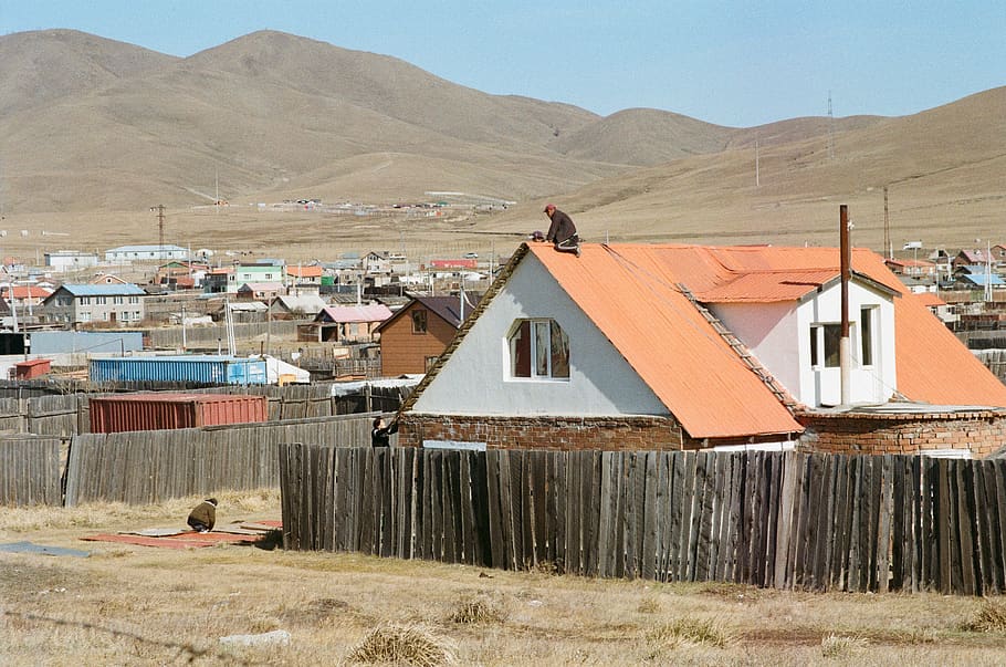 mongolia, ulaanbaatar, locals, steppes, repair, fixing, house HD wallpaper