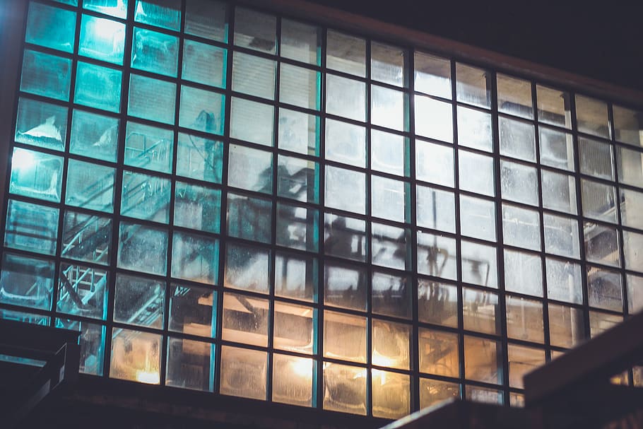 blue window frame, building, architecture, grille, picture window HD wallpaper