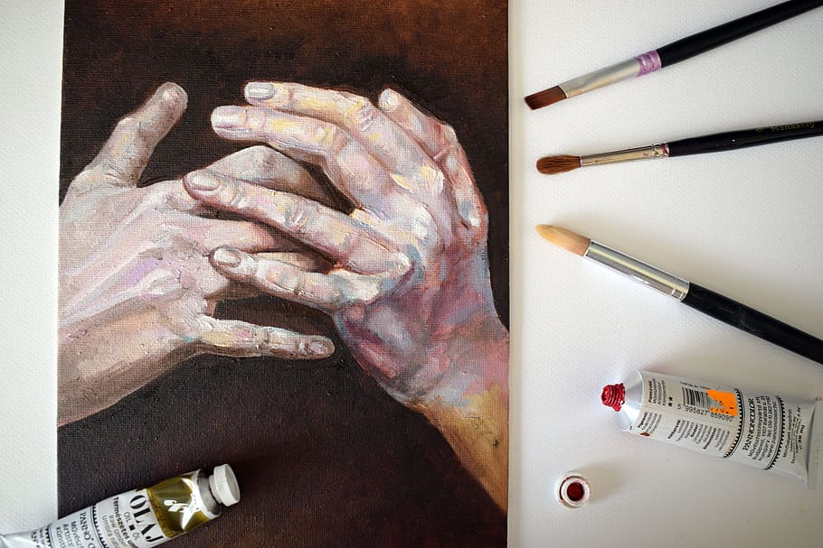 Human Hands Painting, art, artwork, canvas, creativity, money HD wallpaper
