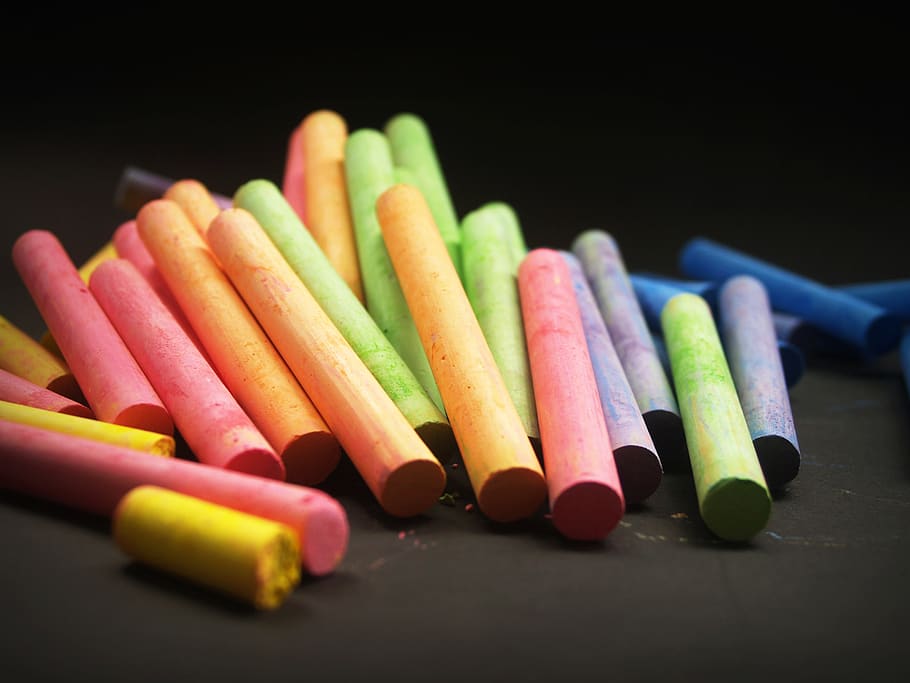 Red Chalk Board, blur, bright, close-up, color, colorful, colour HD wallpaper