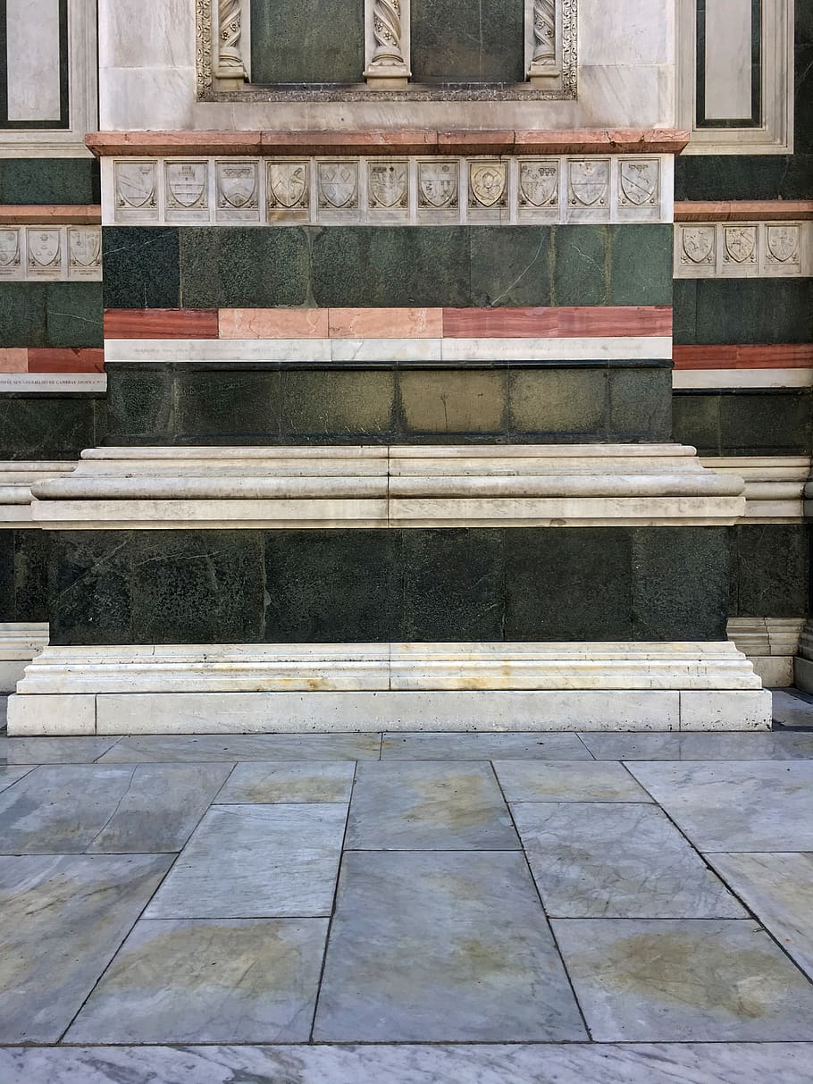 flagstone, florence⁩, tuscany, florence⁩ duomo multi-colored marble/limestone columns, HD wallpaper