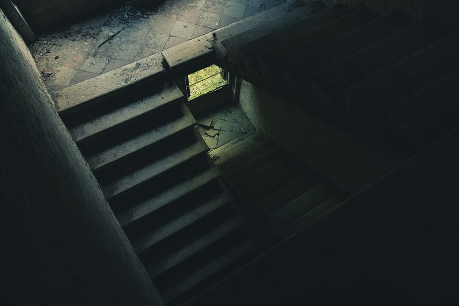 Photography of Gray Concrete Stairs, abandoned, concrete structure HD wallpaper