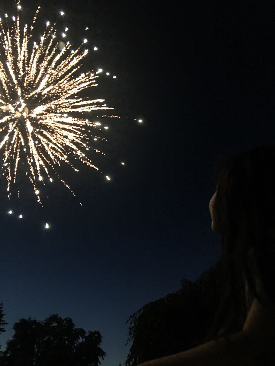 fireworks, night, july 4th, illuminated, celebration, sky, firework display, HD wallpaper