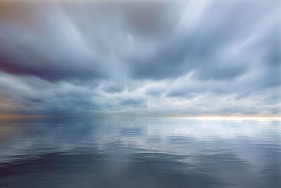 sky, reflection, water, clouds, landscape, nature, cloud - sky HD wallpaper