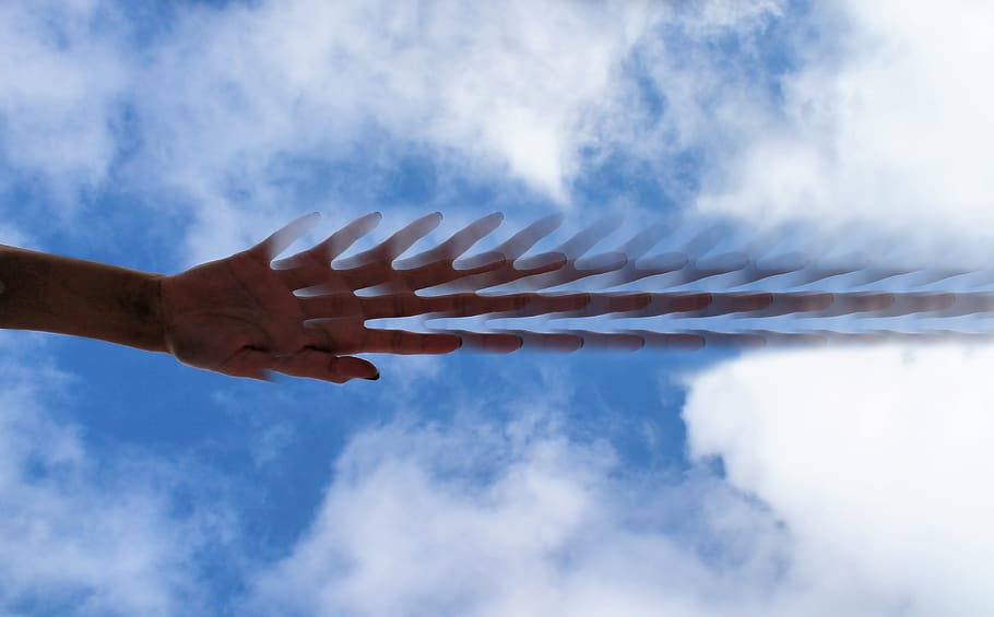 backround, walllpaper, day, reaching, sky, hand, creative, experimental HD wallpaper