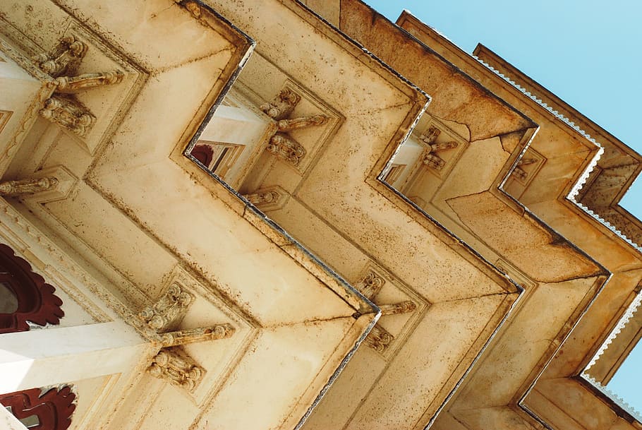 Low-angle Photography of Concrete Building, architectural design HD wallpaper
