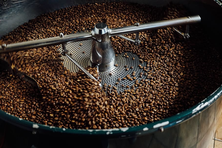 brown seeds, food and drink, roasted coffee bean, indoors, metal HD wallpaper