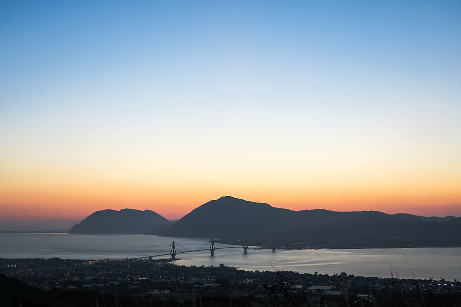 architecture, building, infrastructure, sky, sunset, silhouette HD wallpaper