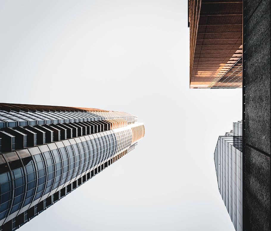low angle photography of high-rise building, tower, skyscraper HD wallpaper