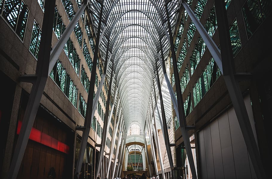 brown and gray building interior, toronto, canada, city, urban HD wallpaper