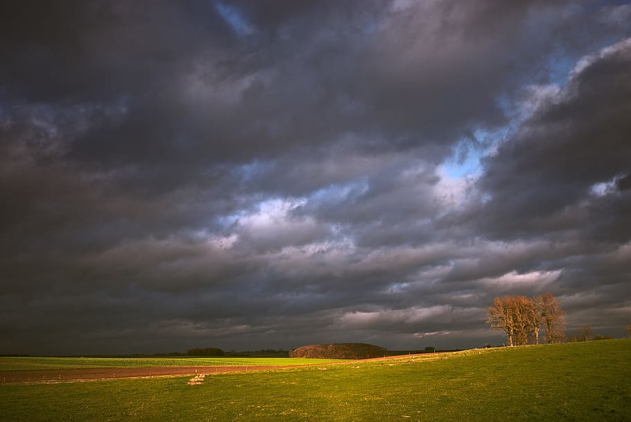 belgium, sart-risbart, clouds, field, view, shade, soleil, cloud - sky HD wallpaper