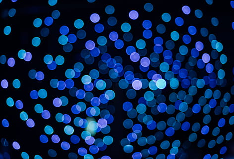 blue bokeh light, abstract, out of focus, dark, night, evening HD wallpaper