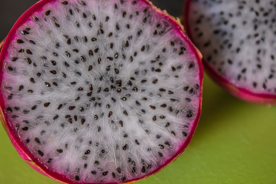 pitaya, fruit, red, tropical, fresh, dragon, asian, food, vitamins HD wallpaper