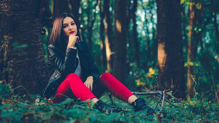 forest, land, tree, one person, young adult, plant, beauty HD wallpaper