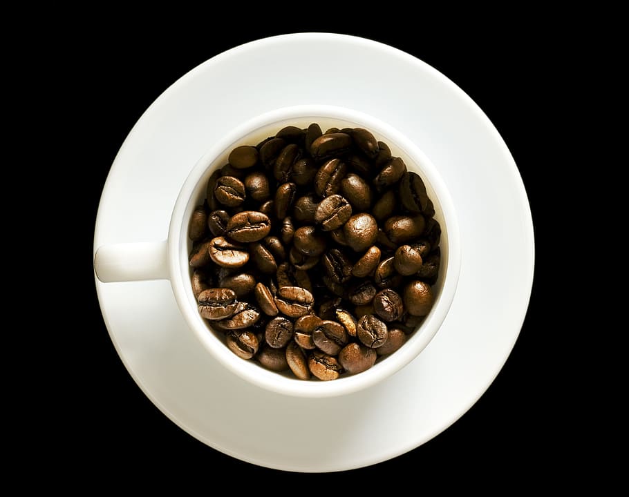 coffee, cup, aromatic, background, beans, beverage, black, blank HD wallpaper